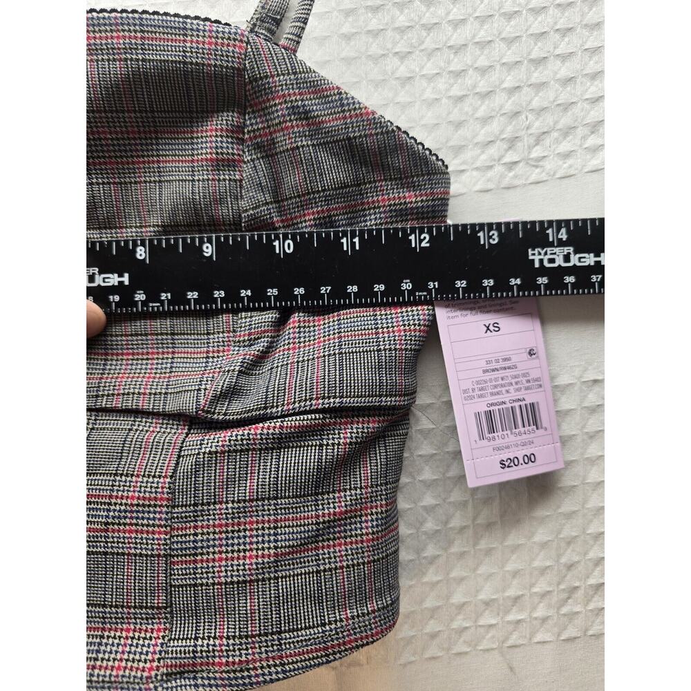 Wild Fable Halter Crop Top Size XS Womens Plaid Y2K spaghetti Strap - Picture 4 of 8